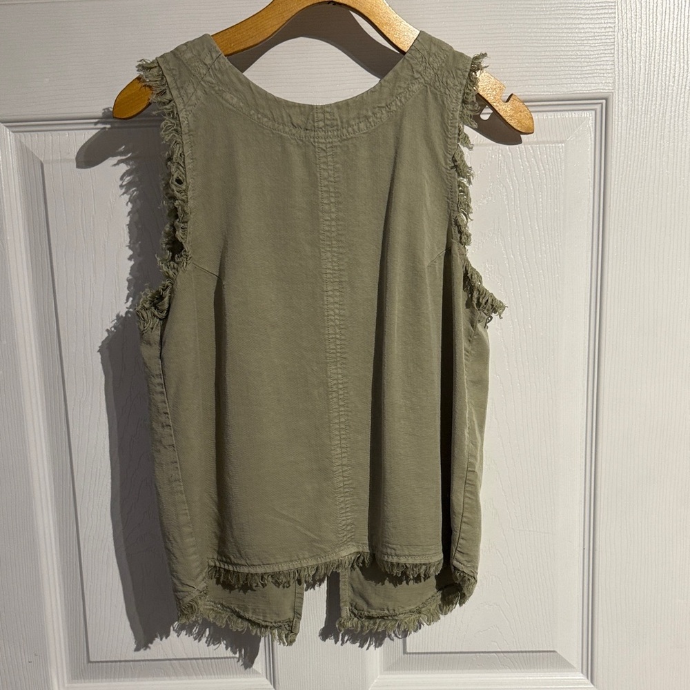 Altar'd State Green Frayed Edge Tank Top
